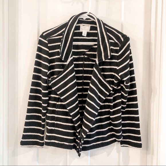Caslon Black & White Striped Knit Blazer Jacket - Picture 1 of 5